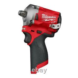 Milwaukee 2555-20 M12 FUEL Stubby Cordless 1/2 Impact Wrench 48-11-2412 Battery