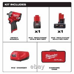 Milwaukee 2555-22 12V M12 FUEL 1/2 Brushless Cordless Stubby Impact Wrench Kit