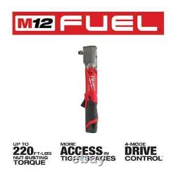 Milwaukee 2565-22 M12 FUEL Cordless 1/2 in Right Angle Impact Wrench Kit (2.0Ah)