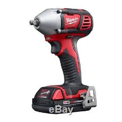 Milwaukee 2658-22CT M18 18V Cordless 3/8 Impact Wrench Kit with Friction Ring a