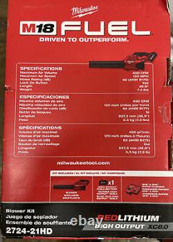 Milwaukee 2724-21HD M18 FUEL Li-Ion Brushless Cordless Handheld Blower Kit NEW