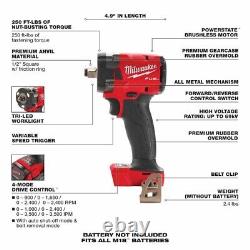 Milwaukee 2855-20 M18 FUEL 1/2 Compact Impact Wrench withFriction Ring Bare Tool