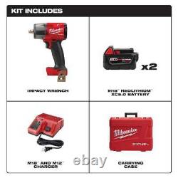 Milwaukee 2962P-22 M18 FUEL Cordless 1/2 in Mid-Torque Impact Wrench Kit (5.0Ah)