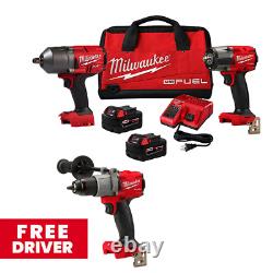 Milwaukee 2988-22 M18 FUEL 1/2, 3/8 Dr Cordless Impact Wrench Kit + FREE DRILL