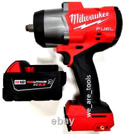 Milwaukee FUEL 2967-20 M18 1/2 Impact Wrench, 1 5.0 Battery, Charger 1,600 lbs