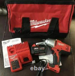 Milwaukee High Torque Impact Wrench 1/2 Battery, Charger, Bag M18 2663-20