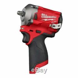 Milwaukee M12FIW38-0 12v 3/8 Stubby Impact Wrench Cordless Sub Compact Body Only