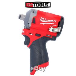 Milwaukee M12FIWF12-0 12v Li-ion Cordless 1/2in Stubby Impact Wrench Body Only