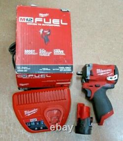Milwaukee M12 12V Cordless Friction Ring Impact Wrench Battery & Charger 2554-20