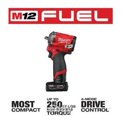 Milwaukee M12 2554-22 M12 FUEL 12V 3/8-Inch Cordless Stubby Impact Wrench Kit