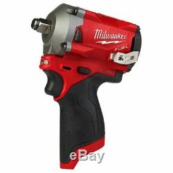 Milwaukee M12 FUEL STUBBY IMPACT WRENCH M12FIWF120 12V 1/2 Anvil, Skin Only