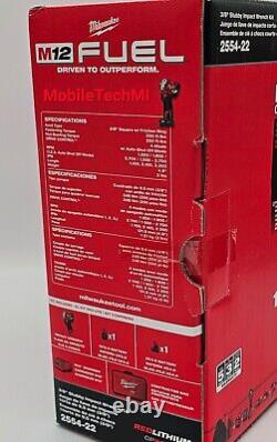 Milwaukee M12 FUEL Stubby 3/8 Drive Impact Wrench Gun Kit 2554-22 SEALED