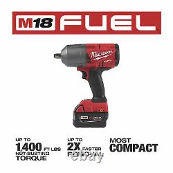 Milwaukee M18 Cordless 1/2in High-Torque Impact Wrench withFriction Ring-2 Batt