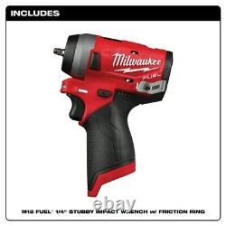 Milwaukee Tool 2552-20 M12 Fuel 1/4 Stubby Impact Wrench