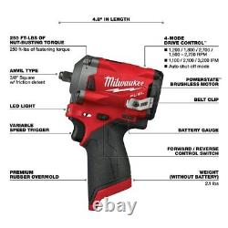Milwaukee Tool 2552-20 M12 Fuel 1/4 Stubby Impact Wrench