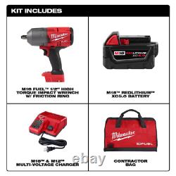 NEW Milwaukee 2767-21B M18 FUEL 18-Volt 1/2-Inch Friction Ring Impact Wrench Kit