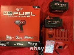 NEW Milwaukee 2767-22 M18 FUEL High Torque 1/2 With 2 5.0ah Batteries, Charger