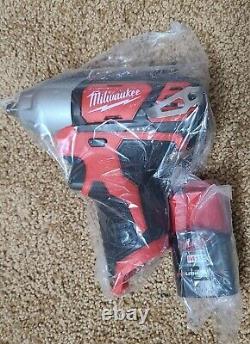 NEW Milwaukee M12 2463-20 12-Volt 3/8-Inch 3/8 Impact Wrench with New Battery