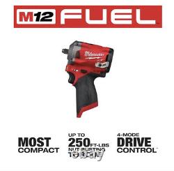 NEW Milwaukee M12 2554-20 FUEL 3/8 Stubby Impact Wrench 12v Li-Ion BARE Tool