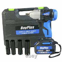 New Cordless Impact Wrench 1/2 Drive Ratchet Rattle Nut Gun for Car Tyre Repair