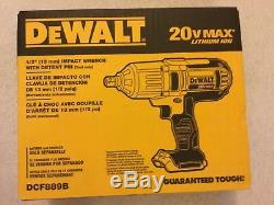 New Dewalt DCF889B 1/2 20V Max Cordless High Torque Impact Wrench with Detent Pin