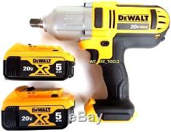 New Dewalt DCF889 20V 1/2 Cordless Impact Wrench, (2) DCB205 5.0 Batteries Pin
