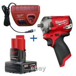 New Milwaukee 2555-20 M12 Cordless 1/2 Impact Wrench 48-11-2440 Battery Charger