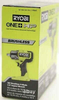 New RYOBI P262 / HP ONE+ 18V Brushless Cordless 4-Mode 1/2 in. Impact Wrench New