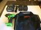 New Snap On 3/8 green 18 volt cordless impact wrench gun, charger & 2 batteries