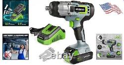 Powerful 20V Cordless Impact Wrench 320 Ft Pounds Max Torque, Fast Charger