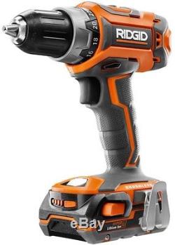 RIDGID 18-Volt Cordless Drill Driver Impact Wrench Combo Kit Battery Charger