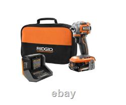 RIDGID 3/8 Impact Wrench Kit 18V SubCompact Cordless Belt Clip Battery Charger