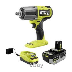 RYOBI 1/2 Impact Wrench Kit 4 Mode 18 Volt Lithium Ion Cordless Battery Charger