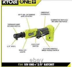 RYOBI 1/4 In. & 3/8 In. Cordless Ratchet Combo Kit 18V Cordless Tools Only