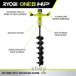 RYOBI Earth Auger 18V Brushless Cordless With 6 Bit Power Equipment (Tool Only)