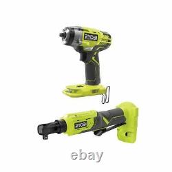 RYOBI Impact Wrench Cordless 3/8 And 3/8 4-Position Ratchet Kit (Tools Only)