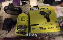 RYOBI ONE+ 18V Cordless 3/8 in. Impact Wrench with 2Ah Battery and Charger
