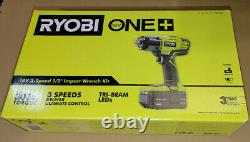RYOBI ONE+ 18V Cordless 3-Speed 1/2 in. Impact Wrench Kit 4.0 Ah Battery