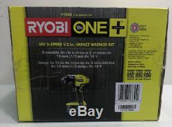 RYOBI P1833 Impact Wrench Kit 18V 1/2 LED Cordless 3-Speed with Battery 4.0ah (L)