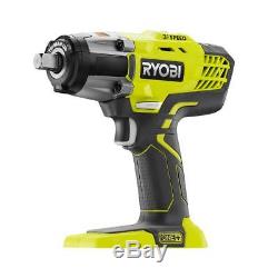Ryobi ONE+ Impact Wrench Cordless 3-Speed 1/2 in. 1 4.0 Ah Battery Charger Bag