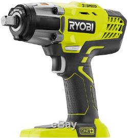 Ryobi P261 18V ONE+ 1/2 in. Cordless 3-Speed Impact Wrench, No Battery & Charger