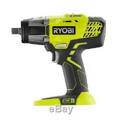 Ryobi P261 18V ONE+ 1/2 in. Cordless Impact Wrench with Charger and 3Ah Battery