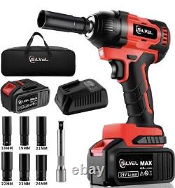 SILVEL 21V Cordless Impact Wrench 1/2 inch 517 Ft-lbs 700Nm Max Torque Brushless