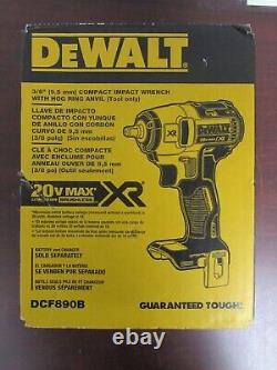 Sealed Dewalt 3/8'' Compact Impact Wrench With Hog Ring Anvil Dcf890b (27d)