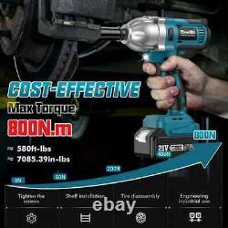 Seesii Brushless Cordless Impact Wrench 800N. M, Power Impact Wrench 1/2'' with 2x