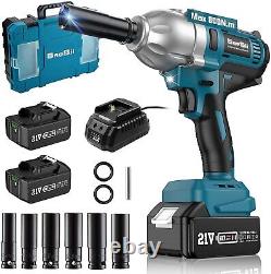 Seesii Brushless Impact Wrench 1/2 inch Cordless Impact Wrench (800N. M) 3300RPM