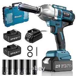 Seesii Cordless Electric Impact Wrench 1/2 inch for Car Home 580Ft-lbs800N. M