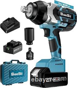 Seesii Cordless Impact Wrench, 1180Ft-lbs(1600N. M) Electric Impact Wrench Gun