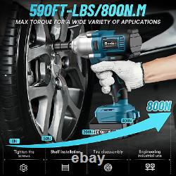 Seesii Cordless Impact Wrench 580Ft-lbs800N. M Brushless Impact Wrench 1/2 inc