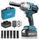 Seesii Cordless Impact Wrench, 800N. M(580ft-lbs) Power Impact Wrench 1/2 Inch